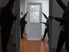 सफेद पीवीसी hinged दरवाजा अनुकूलन आकार पीवीसी स्विंग दरवाजा जस्ता मिश्र धातु हार्डवेयर